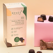 Bombones de chocolate H1 70% cacao con crema de avellanas (150g)